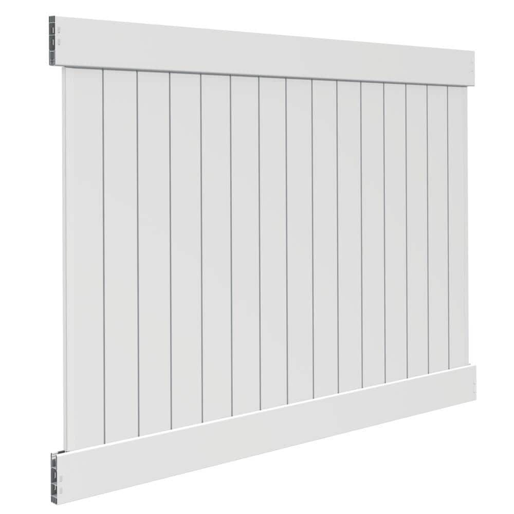 Veranda Linden 6 ft. H x 8 ft. W White Vinyl Privacy Fence Panel Kit 73014713