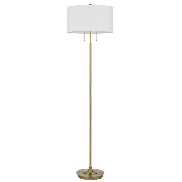 Contemporary Metal Floor Lamp Antique Brass Cal Lighting