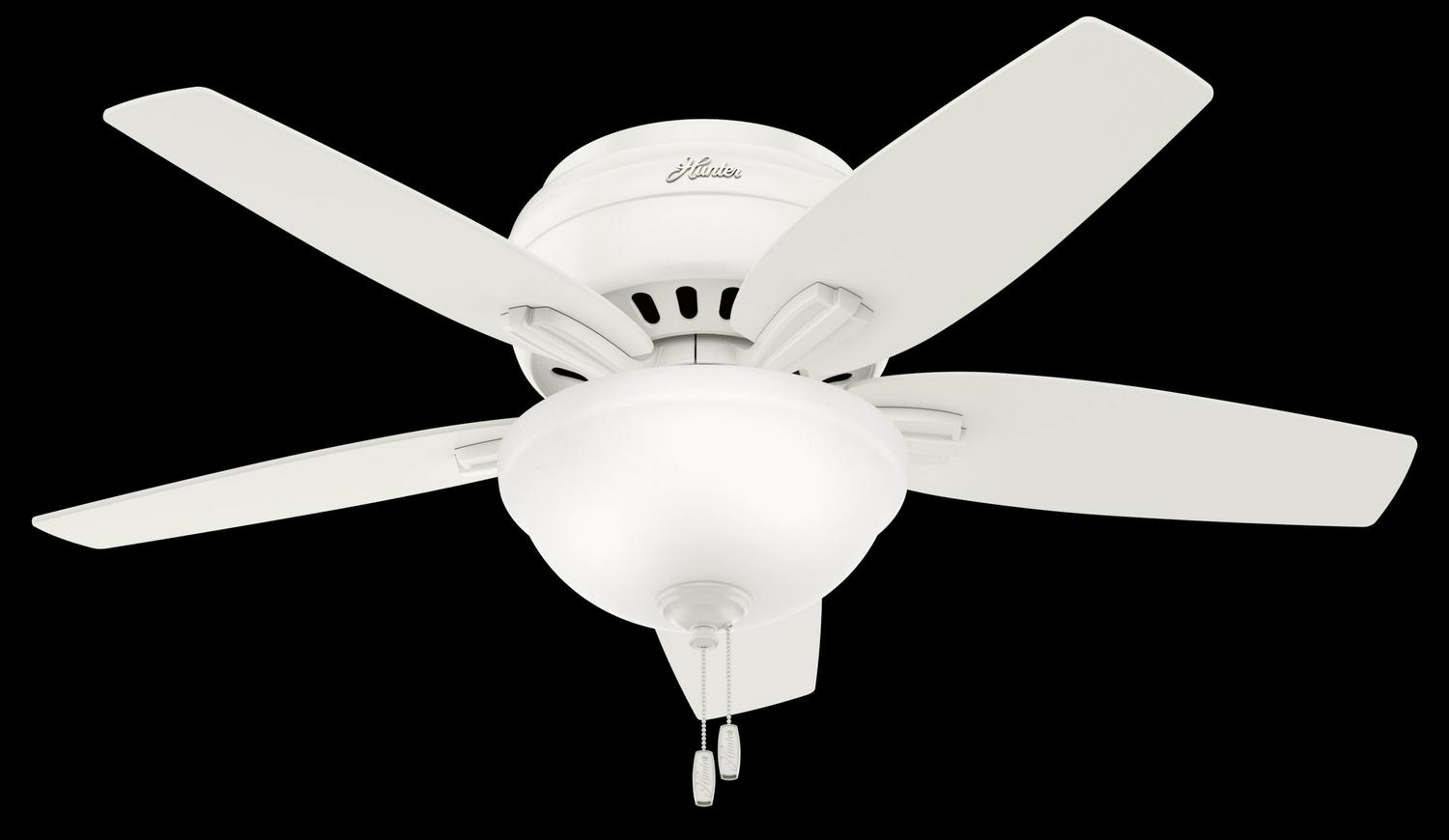 Hunter 42 Newsome Fresh White Ceiling Fan with Light Kit and Pull Chain