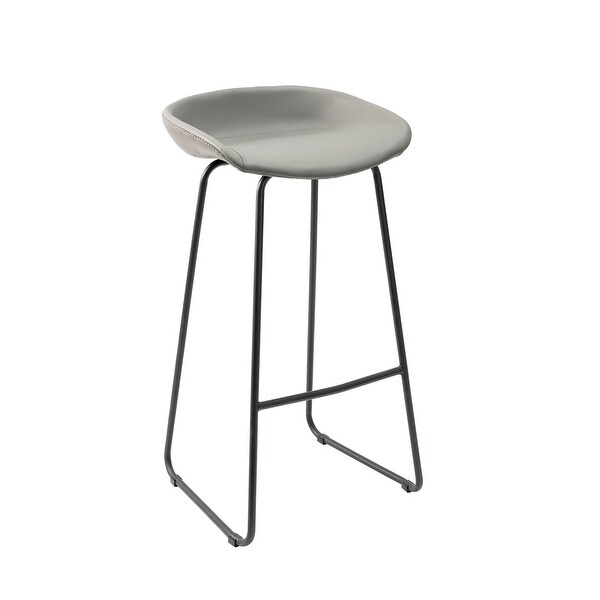 Set Of 4 Barstools with Black Metal Legs - 18.5 in. W x 17.7 in. D x 34.65 in. H