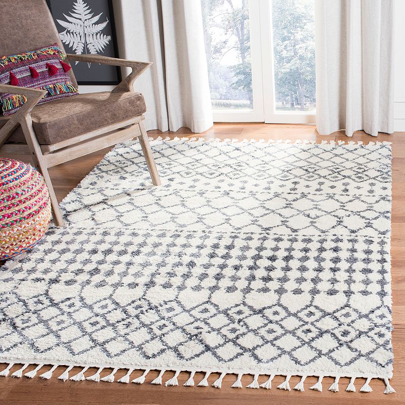 Safavieh Berber Ashley Rug Cream/Dark Gray