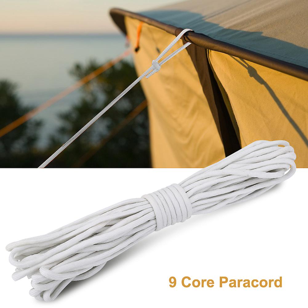 Luminous Paracord Cord Lanyard 9 Cores Outdoor Survival Glow In The Dark Parachute Rope White