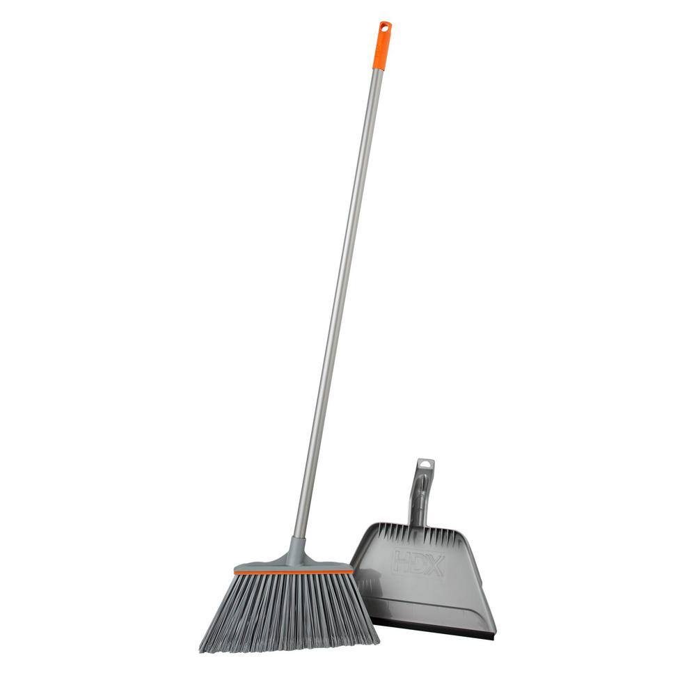 HDX 15 in. Angle Broom and Step-On Dustpan Set 2132