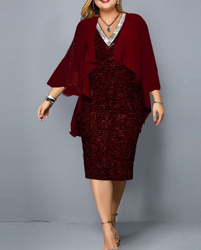 Women's Plus Size Curve Two Piece Dress