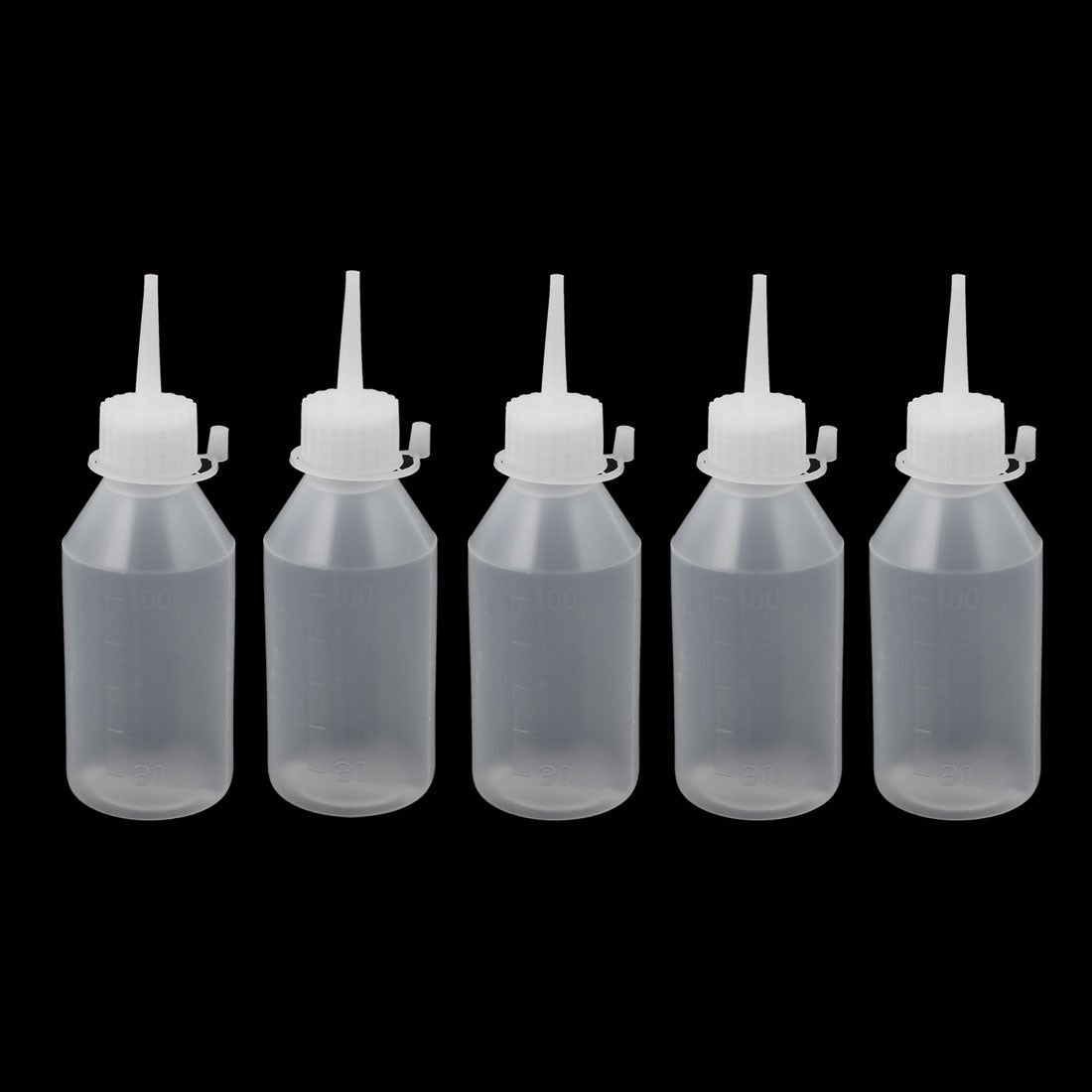 YH-2L Plastic Kitchen Laboratory Squeeze Bottle Dispenser 100ML 5 Pcs - White， Clear