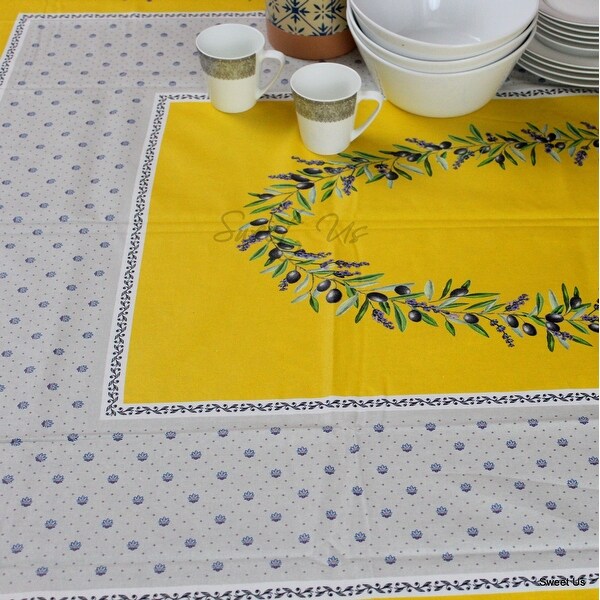 Wipeable Spill Resistant French Acrylic Coat Lavender Tablecloth - 60 x 116 in