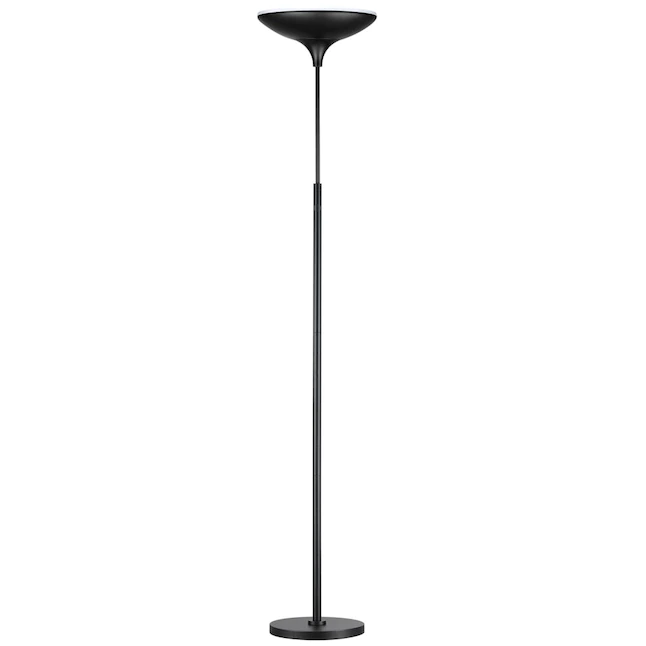 Globe Electric 70.9-in Black Torchiere Floor Lamp