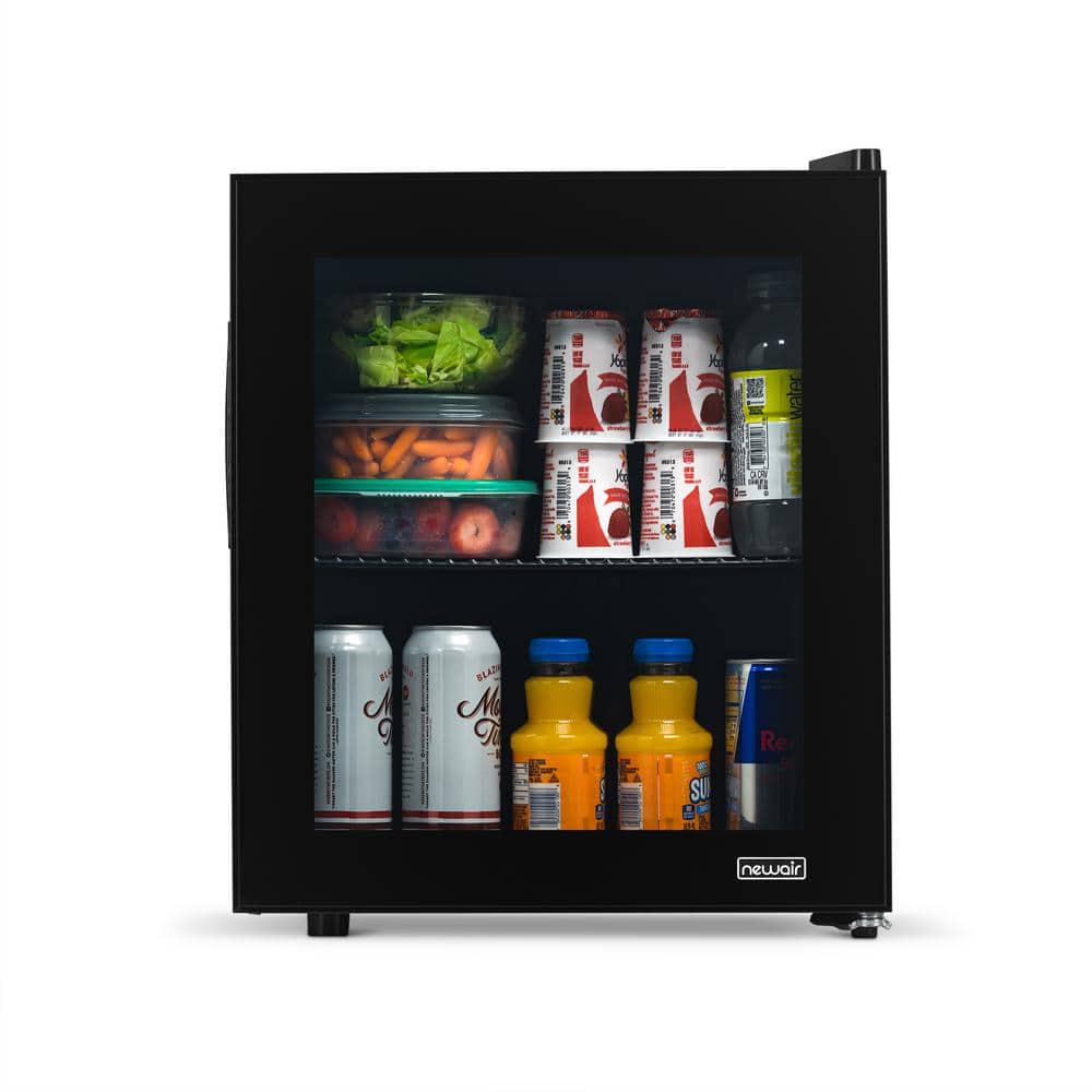 NewAir 17 in 60Can Beverage Refrigerator with Glass Door in Black Freestanding or Countertop Mini Fridge