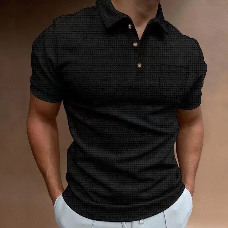 Men's Waffle Polo Shirt