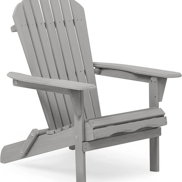 2 Piece Wooden Folding Adirondack Chair，For Outdoor - Overstock - 37594472