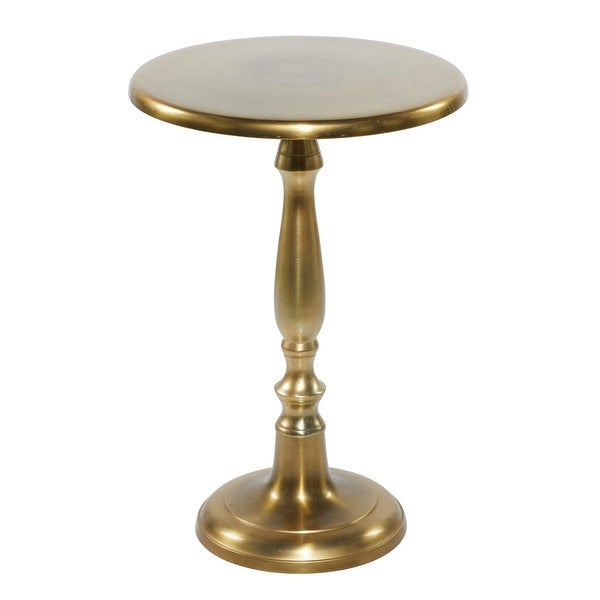 Gold Aluminum Traditional Accent Table 22 x 15 x 15