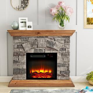 FESTIVO 40 in. Freestanding Electric Fireplace in Light Tan FFP20133