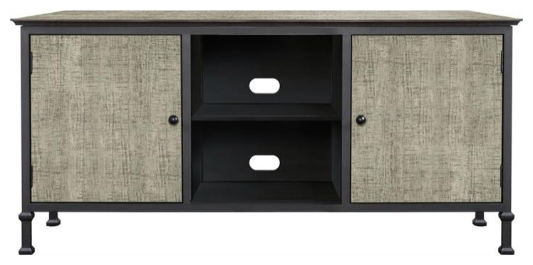 Furniture of America Ronda Industrial Wood 60 Inch TV Stand in Gray   Industrial   Entertainment Centers And Tv Stands   by Homesquare  Houzz