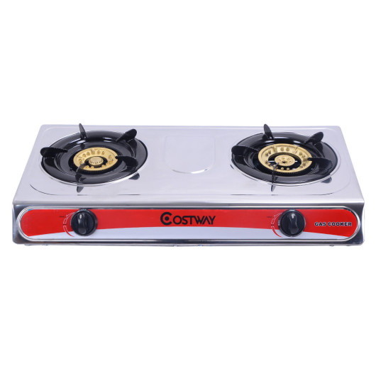 Costway 46539071 Stainless Steel 2 Burners Gas Sto...