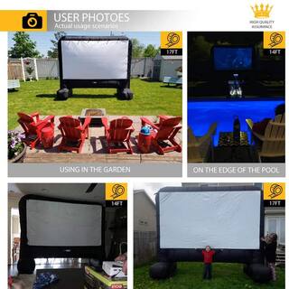 VIVOHOME 180 in. IndoorOutdoor Inflatable Mega Movie Projector Screen with Carry Bag X00280MYSR