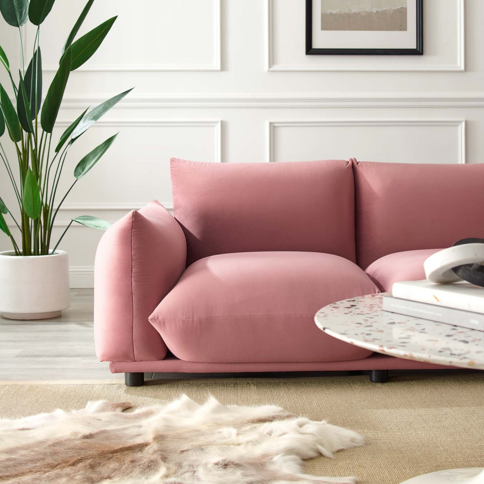 Copious Performance Velvet Loveseat   Contemporary   Loveseats   by ShopFreely  Houzz