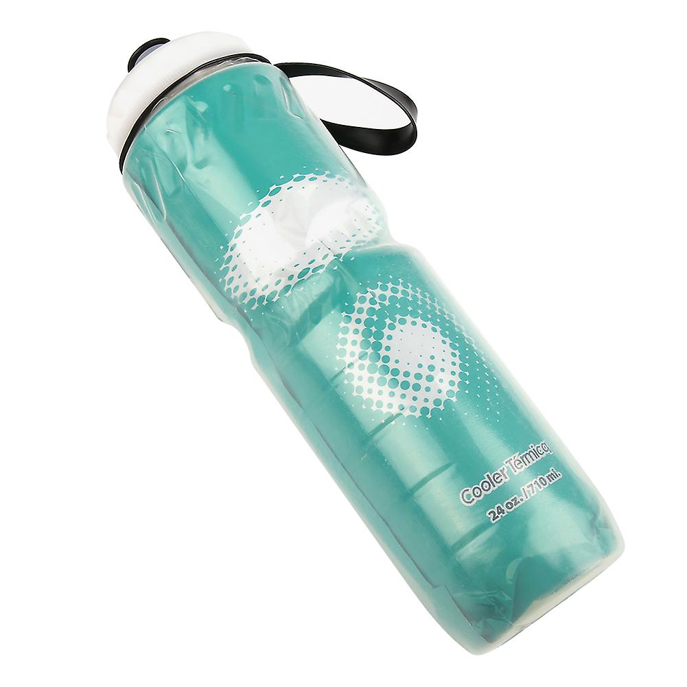 710ml Outdoor Dual Layer Thermal Keeping Pe Sport Bottle Hot Cold Water (green)