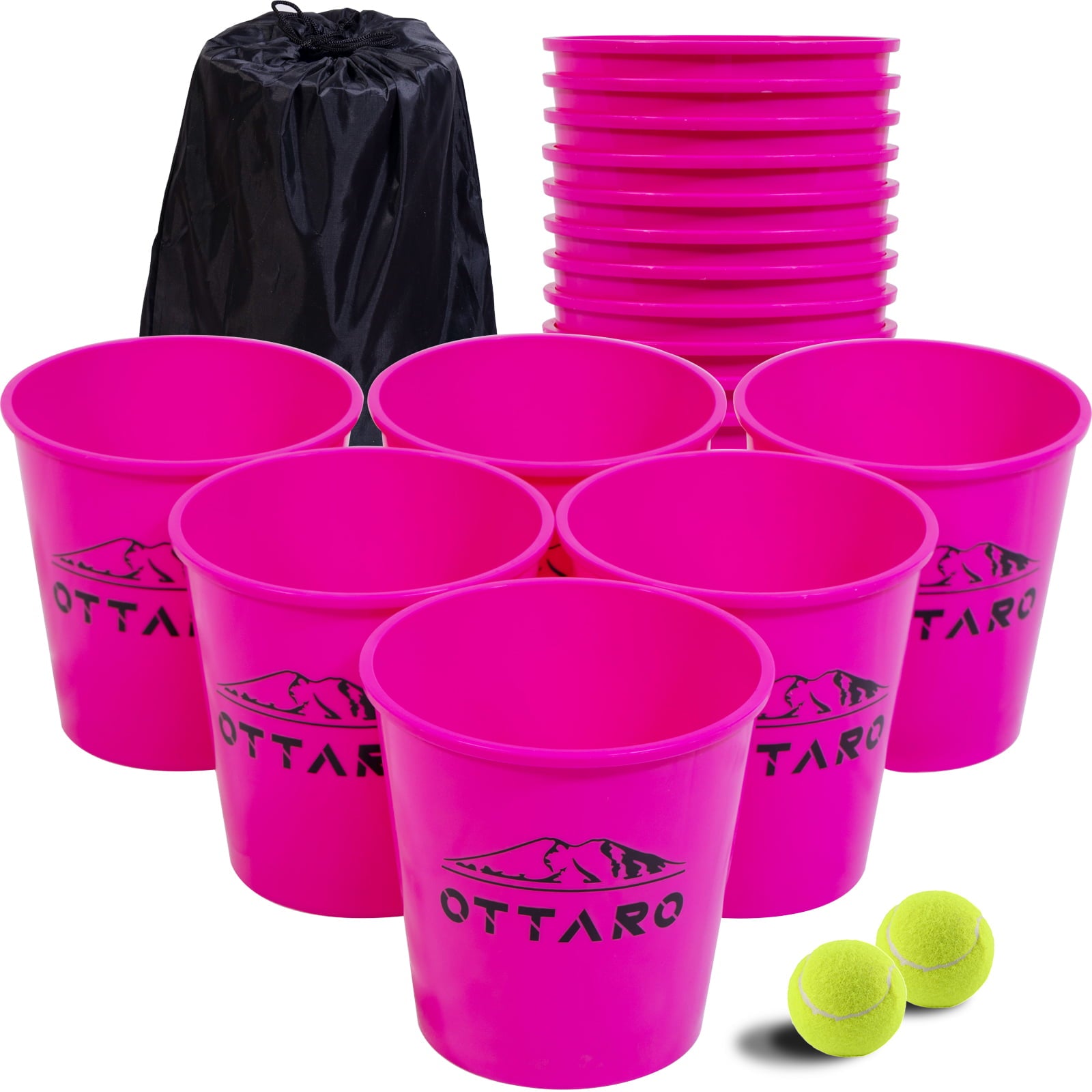 OTTARO Giant Yard Pong Game Set Carry Bag Outdoor Backyard Lawn Game(Pink)