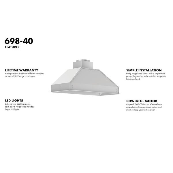 ZLINE Ducted Wall Mount Range Hood Insert (698)