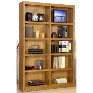 Concepts In Wood 72 in. Dry Oak Wood 10-shelf Standard Bookcase with Adjustable Shelves MI4872-D