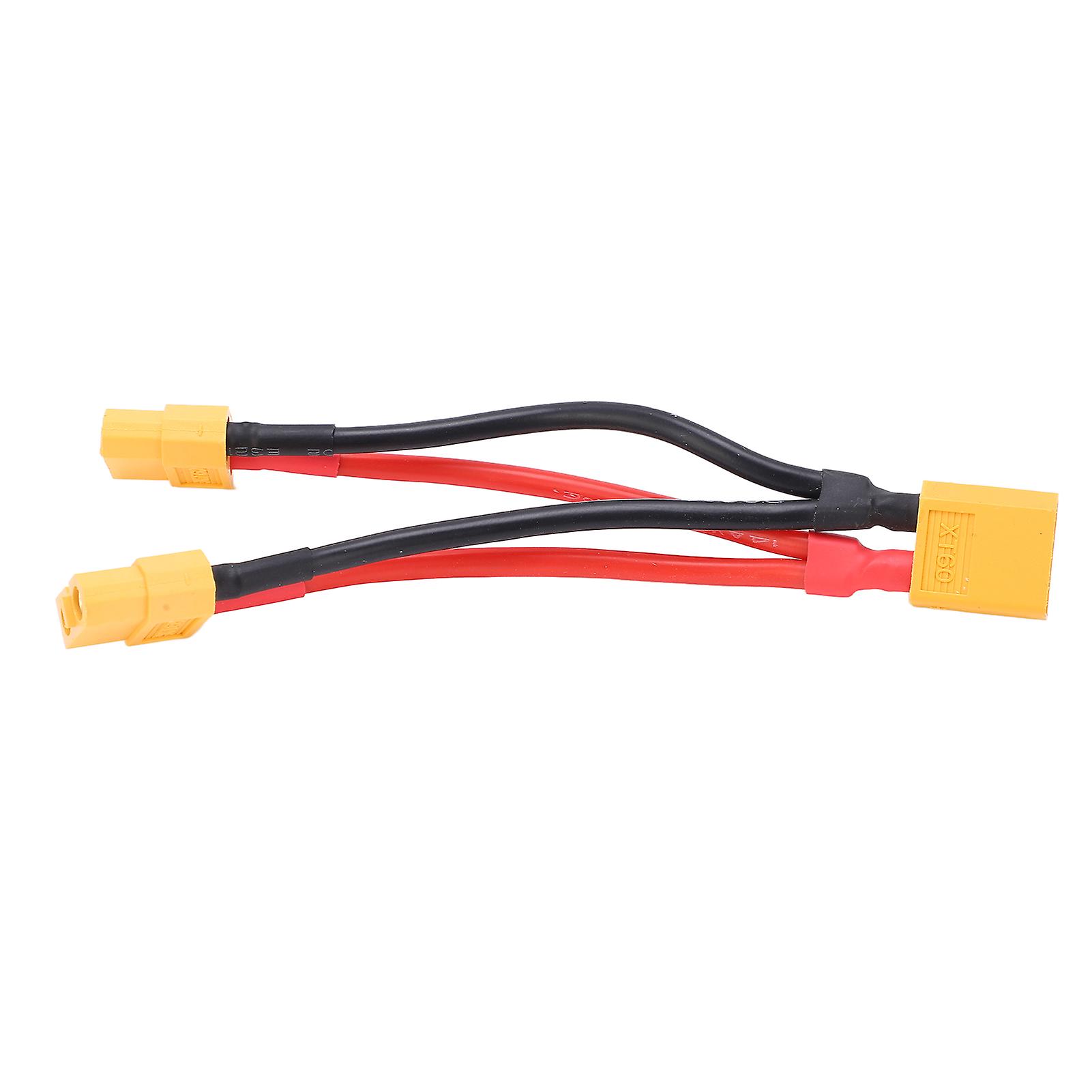 Xt60 Parallel Battery Connector Cable Dual Extension Y Splitter 1 Male To 2 Female Silicone Wire For Rc Batteries