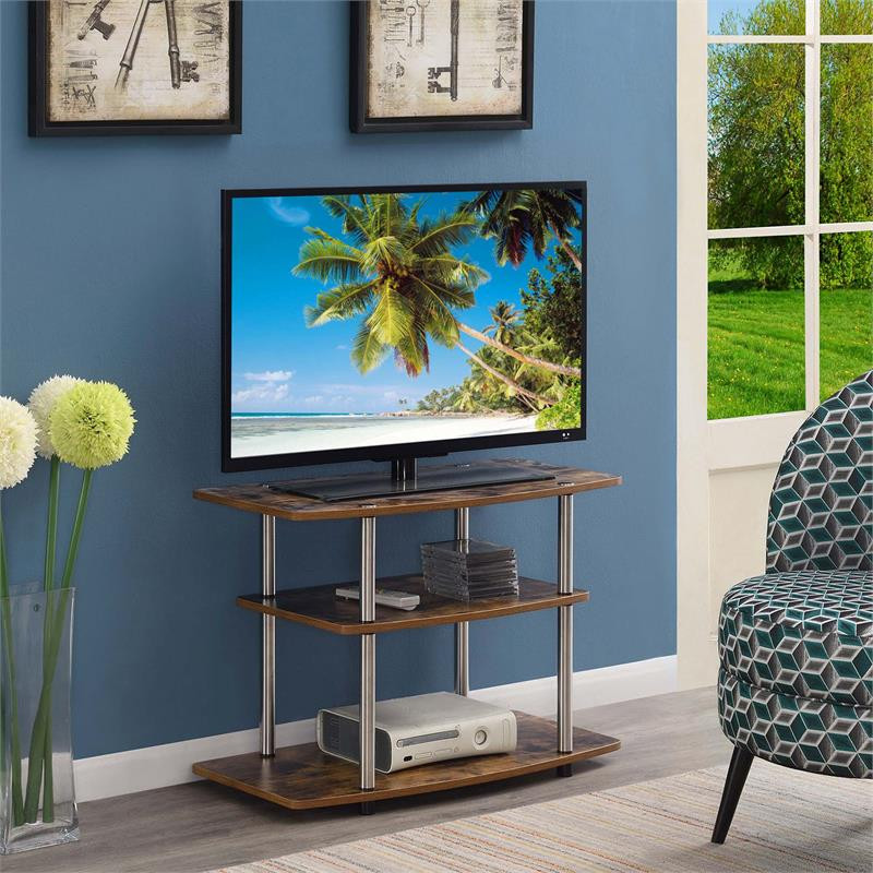 Convenience Concepts Designs2Go Three Tier Wood 32 quotTV Stand in Nutmeg Wood   Contemporary   Entertainment Centers And Tv Stands   by Homesquare  Houzz