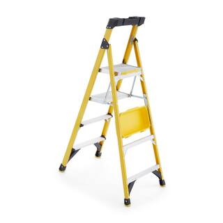 Gorilla Ladders 5.5 ft. Fiberglass Dual Platform Step Ladder with Project Bucket (10 ft. Reach) 300 lbs. Capacity Type IA Duty Rating GLXF-5B