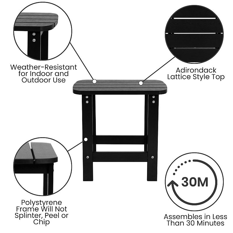 Flash Furniture Winston All-Weather Rocking Chair and End Table 3-piece Set