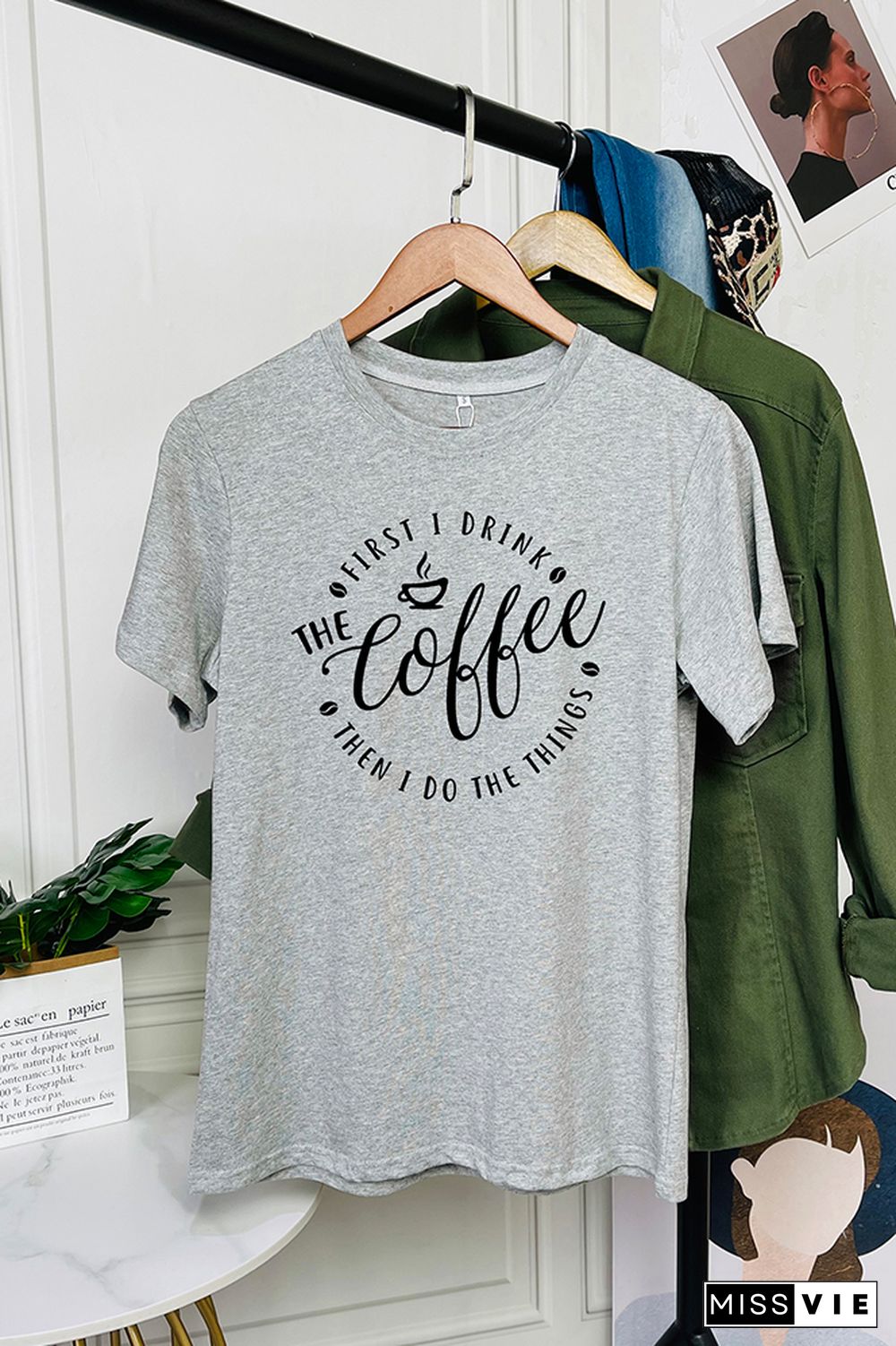 First i drink the coffee Short Sleeve Graphic Tee Wholesale