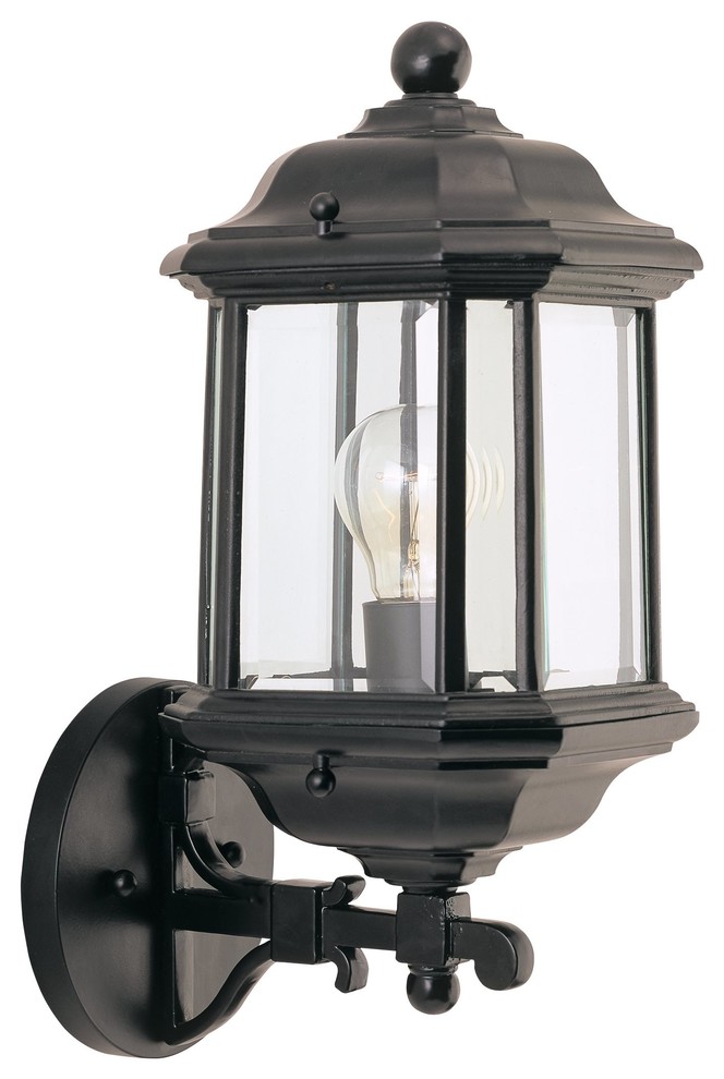 Sea Gull Kent One Light Outdoor Wall Lantern  Black   Traditional   Outdoor Wall Lights And Sconces   by Better Living Store  Houzz