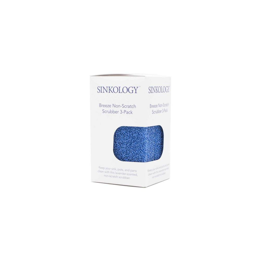 SINKOLOGY SinkSense Breeze Non-Scratch and Odor Resistant Silicone Scrubber 3 Pack SSCRUB-101-3