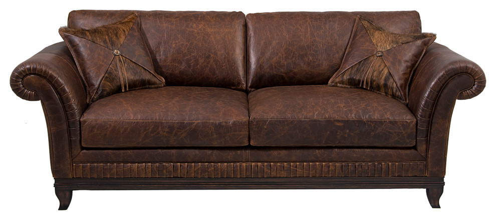 Rustic Top Grain Leather Sofa   Traditional   Sofas   by Artistic Leathers  Houzz