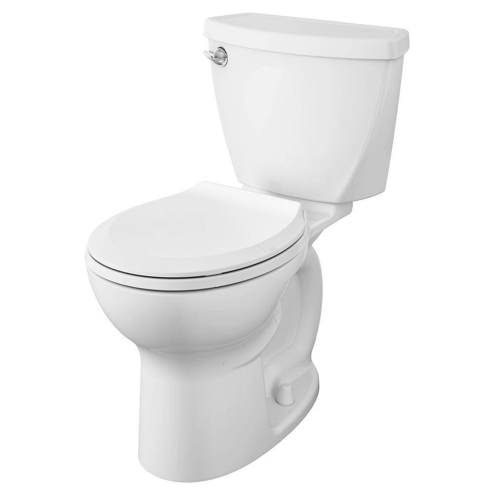 American Standard Cadet Tall Height 10 in. Rough-In 2-Piece 1.28 GPF Single Flush Round Toilet with Slow Close Seat in White 3376128ST.020