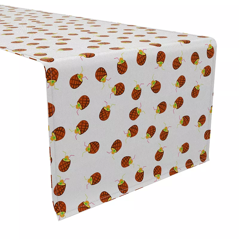 Table Runner， 100% Cotton， 16x72， Pineapple Drinks