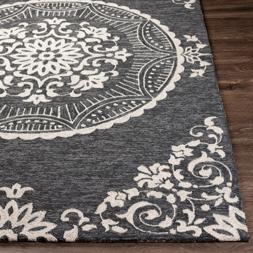 Rain Medallion Indoor/Outdoor Charcoal Rug