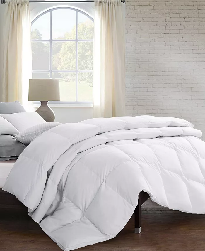 UNIKOME Heavyweight White Goose Feather and Fiber Comforter， Twin