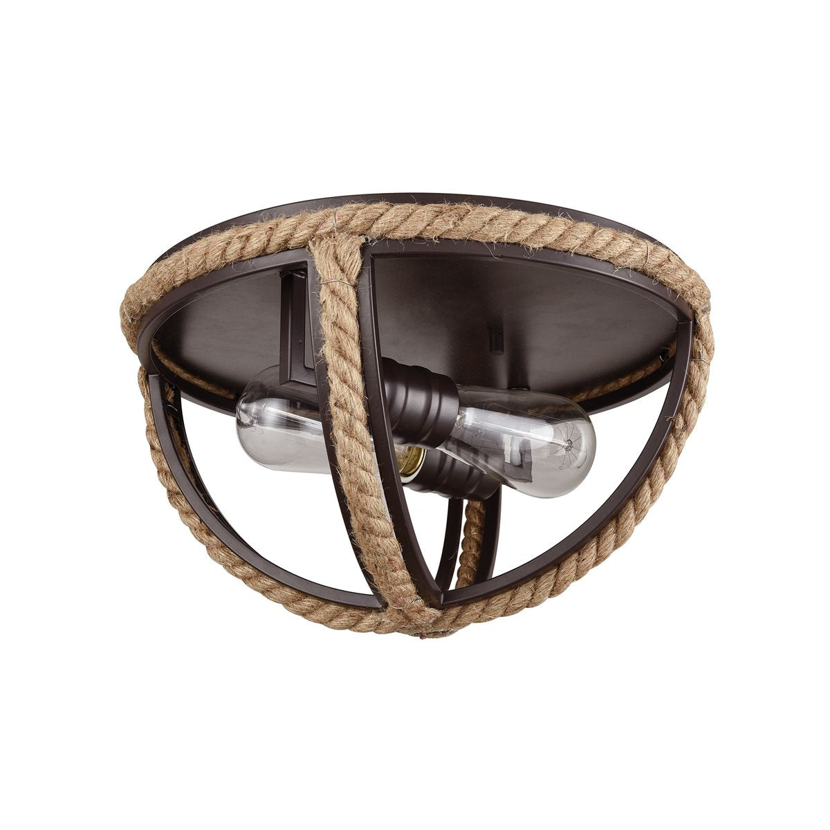 Natural Rope 2 Flush Mount in Oil Rubbed Bronze design by BD Fine Lighting