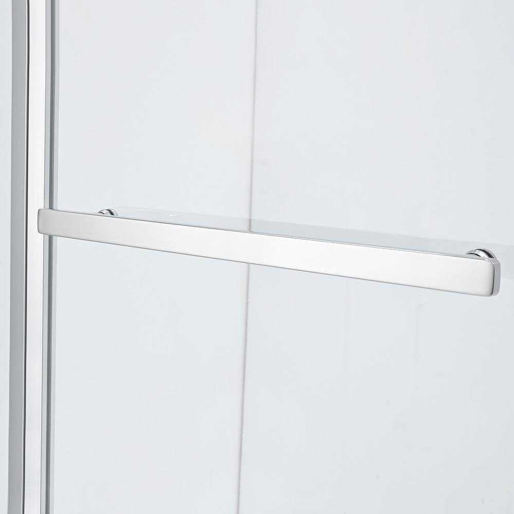 ROSWELL Canteras 39.37 in. W x 55 in. H Frameless Pivot Bathtub Door in Polished Chrome with Clear Glass 818139-HD-PC