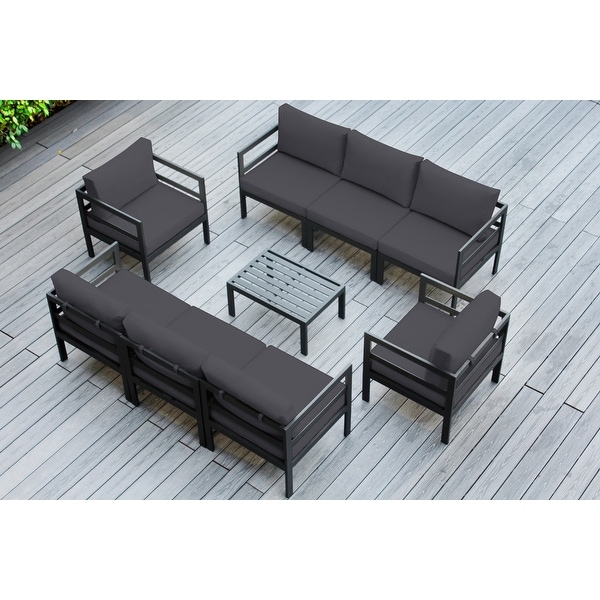 Ohana Outdoor 9pc. Cushioned Aluminum Sectional