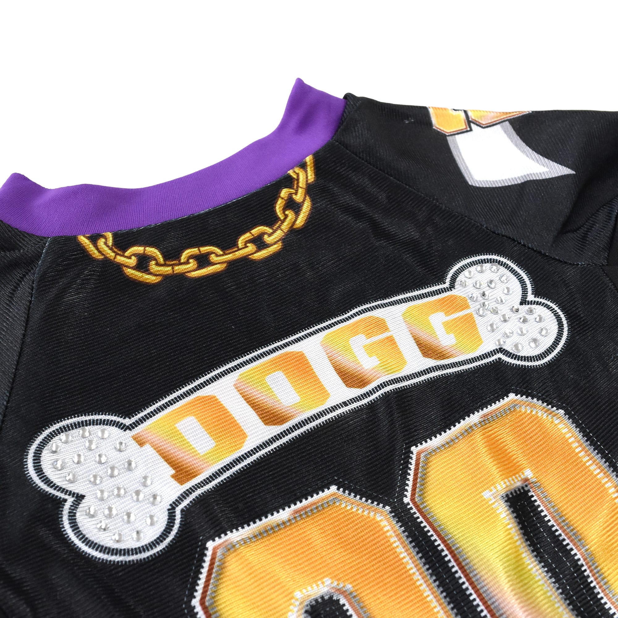 Snoop Doggie Doggs Black Off the Chain Deluxe Pet Jersey， X-Small