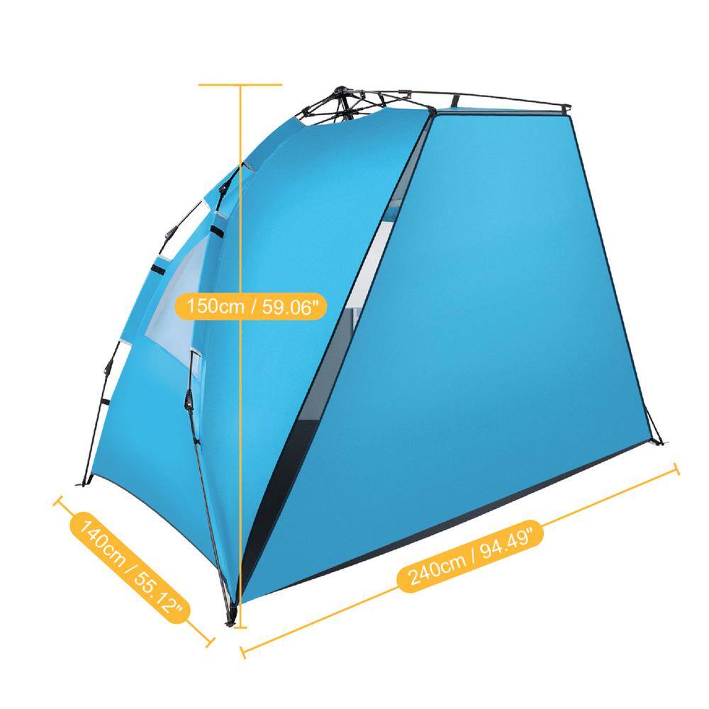 cenadinz Fiberglass Pole Oxford Cloth Quick-Open Free Ride Beach Tent Blue H-D0102HPXLRW