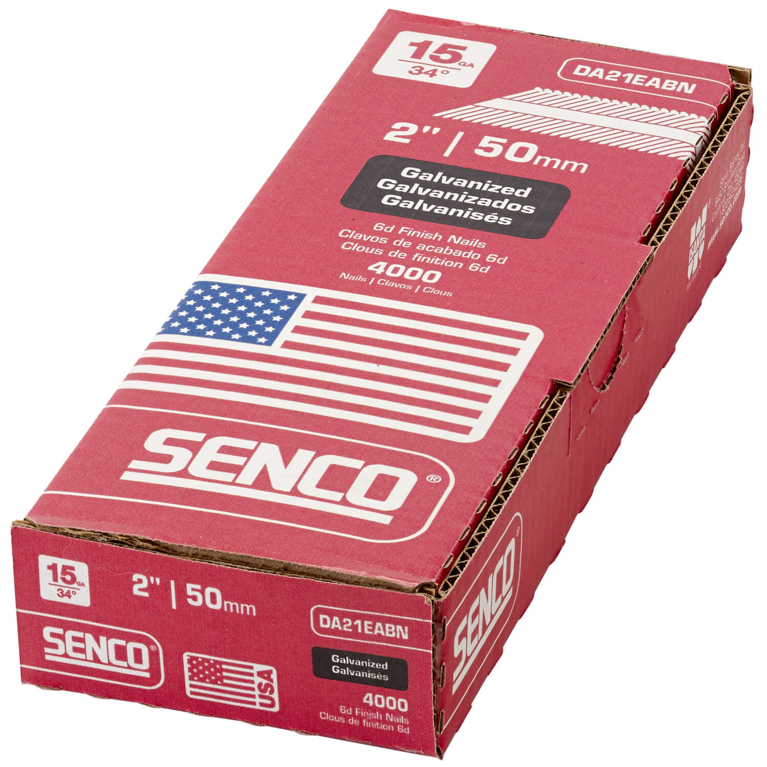 Senco 2 in. 15 Ga. Angled Strip Galvanized Finish Nails 34 deg 4000 pk