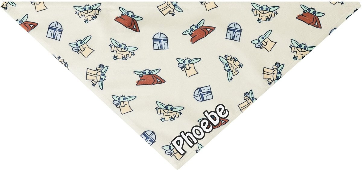 STAR WARS THE MANDALORIAN GROGU Doodle Print Personalized Dog and Cat Bandana