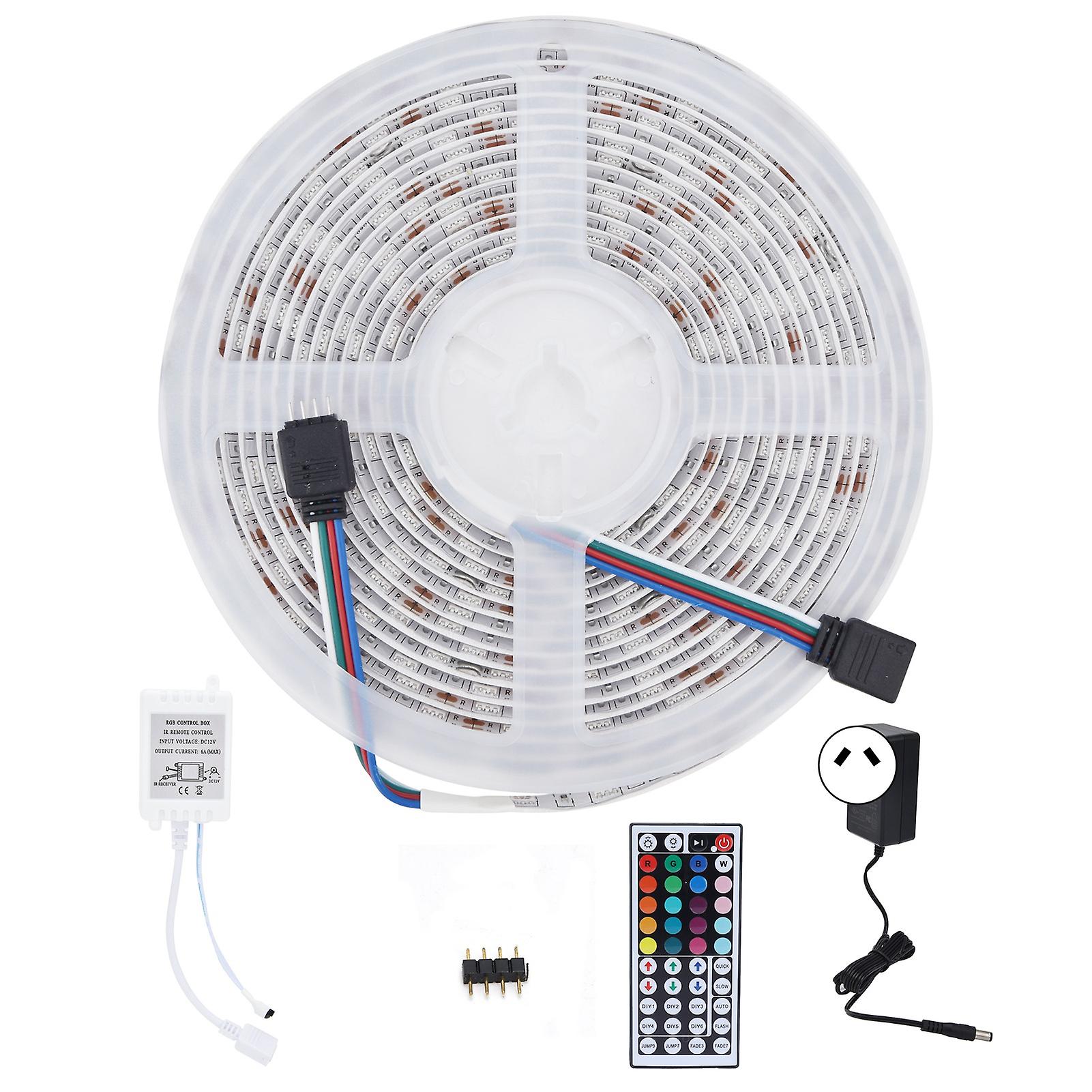 16.4ft Led Strip Light Remote Control 44key Adjustable 5050 300leds Rgbw Waterproof Rope Lightau Plug 100240v