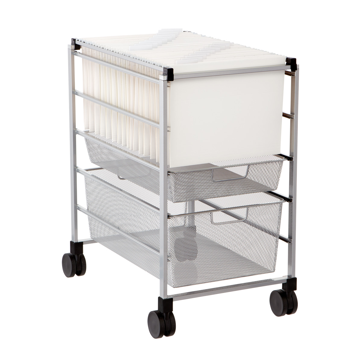 Elfa Platinum Mesh File Carts