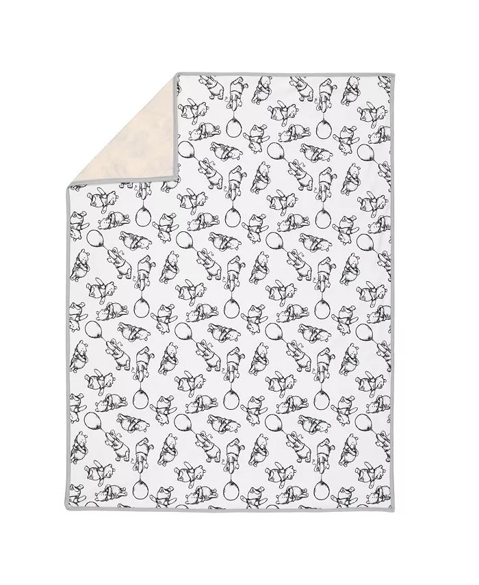 Lambs and Ivy Disney Baby WINNIE THE POOH Baby Blanket - Tan Cream Jersey Minky