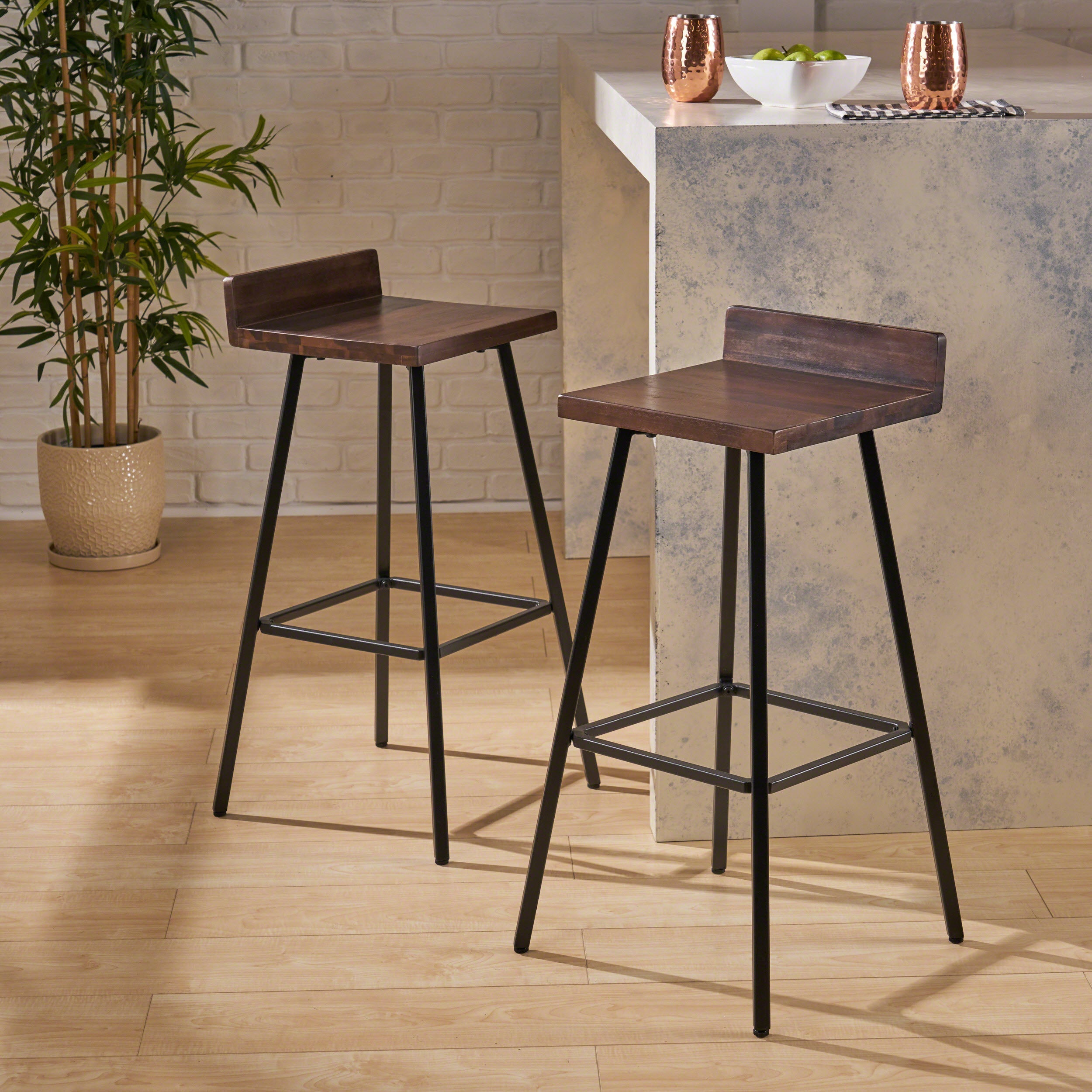 Hazel Indoor Bar Stools, Modern, Contemporary (Set of 2)