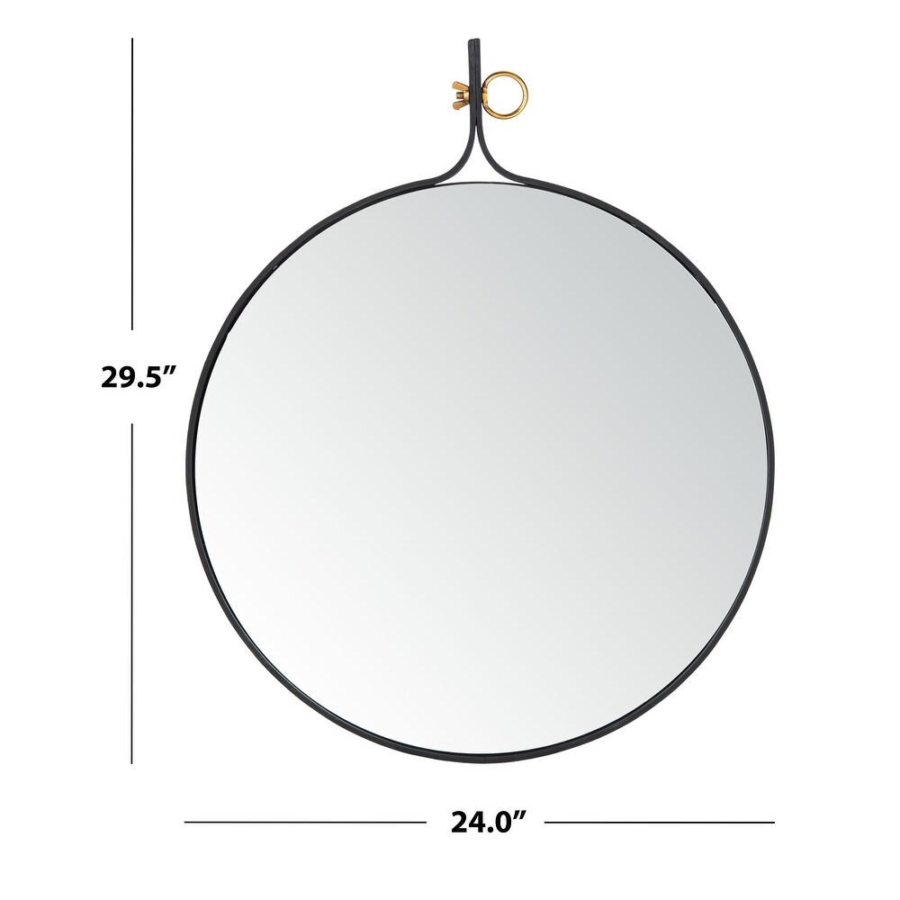 SAFAVIEH Chandlen 24 inch Black Round Mirror   24\