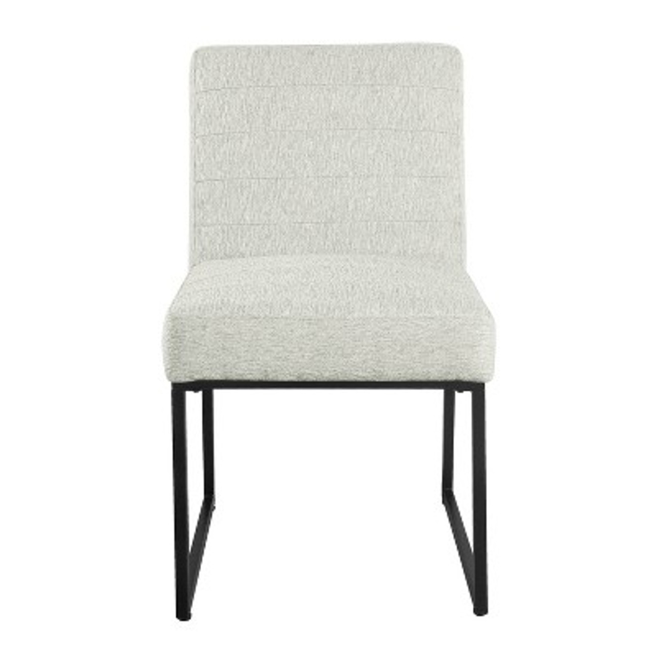 Channeled Metal Dining Chair Sustainable Gray Woven - HomePop