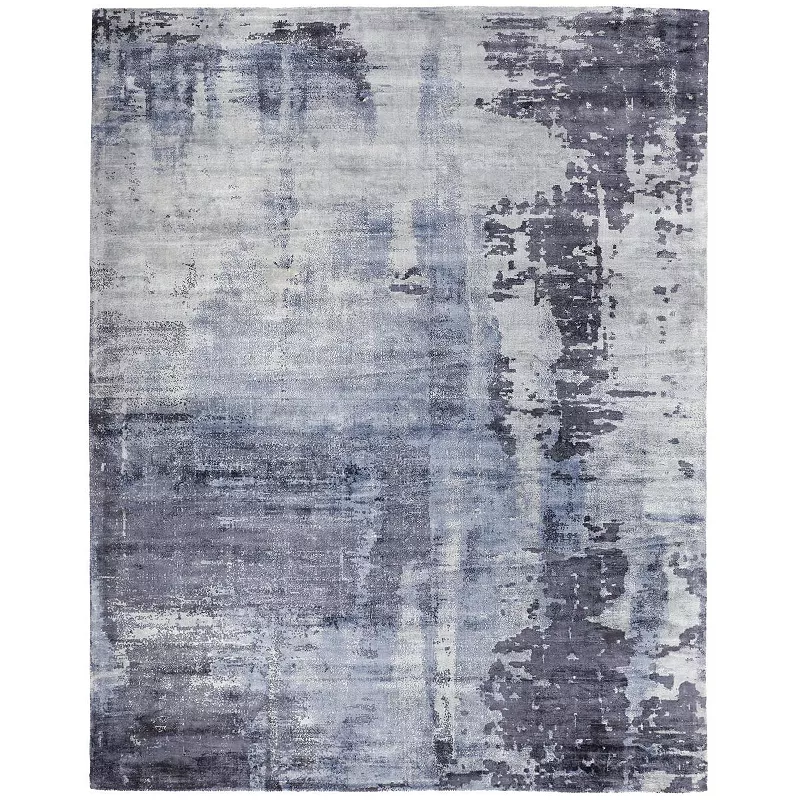 Weave and Wander Cashel Blue Abstract Watercolor Area Rug